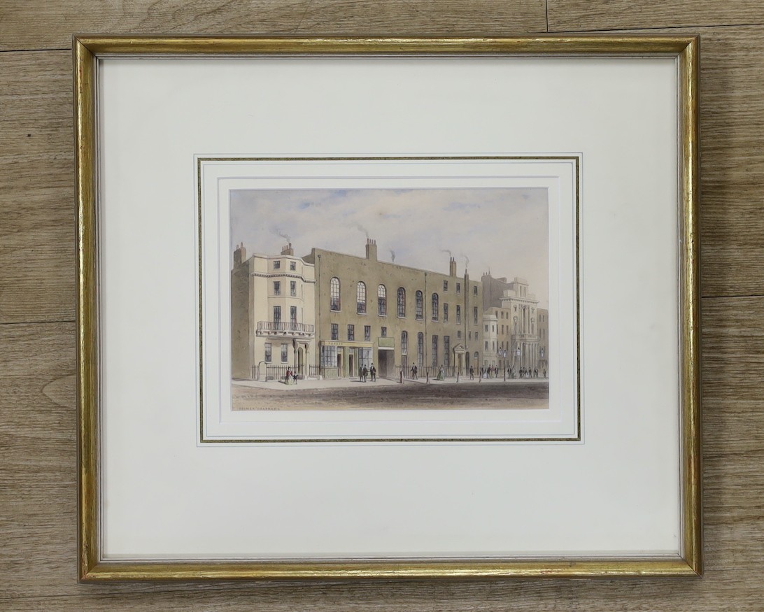 Thomas Hosmer Shepherd (1792-1864), watercolour, Willis Rooms, King Street, London., signed, 14 x 21cm